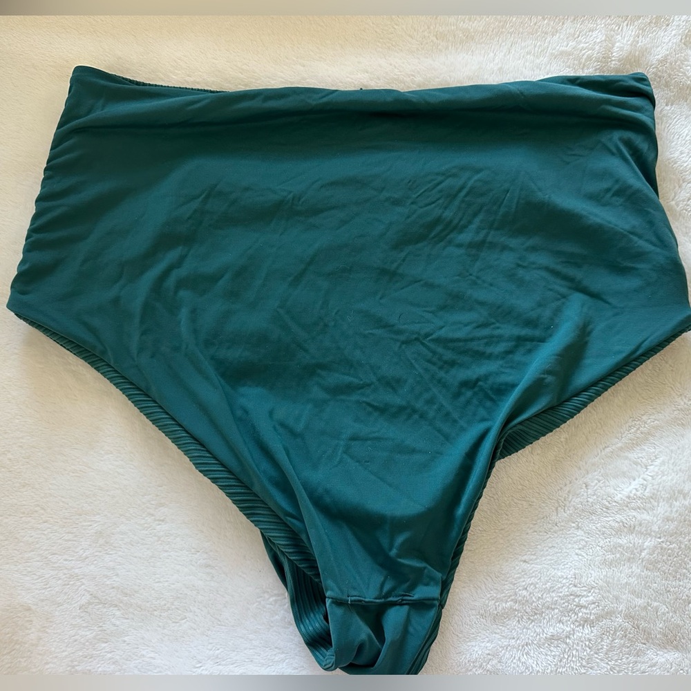 3/$20 - NWT Teal High-Waisted Reversible Bikini Bottoms - Picture 4 of 4